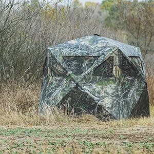 AMERISTEP Hunting Foldable Design Portable Lightweight High-Back Blind Chair with Backrest, Mossy Oak Break-up Country