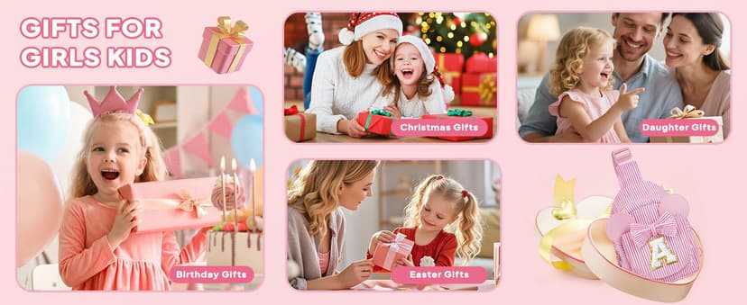 Personalized Gifts for Girls Sling Bag Purse for Toddler, 2 3 4 5 6 7 8 Year Old Girls Crossbody Bag Toddler Purse Anoup Gifts for 2 3 4 5 6 Year Old Girl Sling Bag for Girls Kids, Pink E B0GY869KBQ
