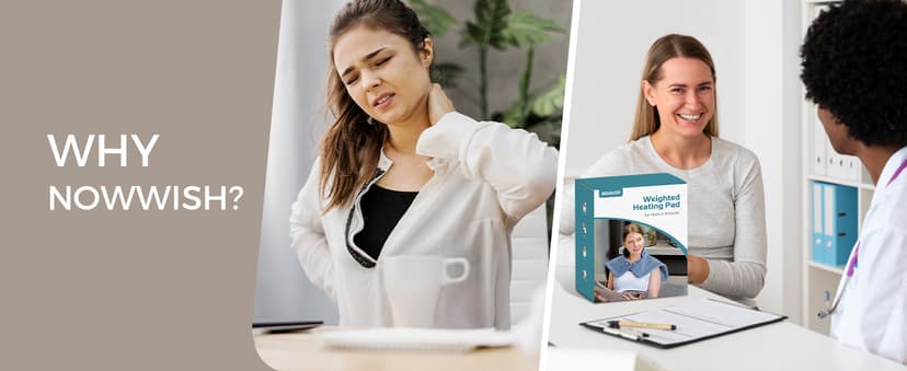 NOWWISH Heating Pad for Neck and Shoulders Pain Relief, 2lb Weighted Electric Heating Pad with 10 Heat Levels and Auto Shut Off, Large Heated Wrap, Birthday Gifts for Women Mom Wife, 17"x23", Purple