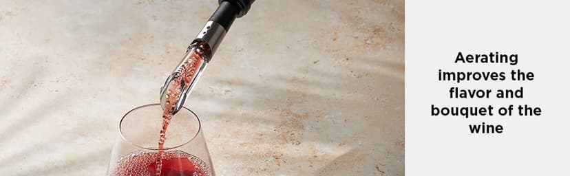 Rabbit W6127 Wine Aerator and Pourer, Clear and Stainless Steel Design, Easy to Use for Enhancing Wine Flavor and Smooth Pouring