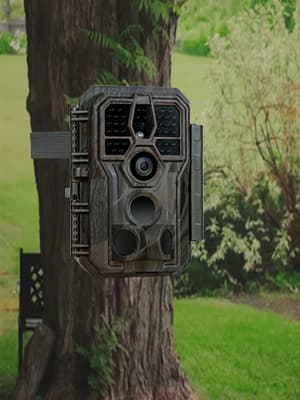 GardePro E5S Trail Camera (Non-Cellular, Non-WiFi), 64MP Photo & 1296P HD Video, 0.1s Trigger, 100ft No-Glow Night Vision, Motion Activated Wildlife Camera