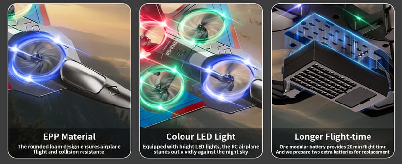 4DRC RC Planes Remote Control Airplanes for Kids, Foam Remote Control Planes for Kids Adults Beginners, Remote Control Helicopter Fighter Jet Drones for Kids Adults, 360° Flip Easy to Fly
