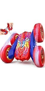 360°Flip Remote Control Car Toys for 3-12 Boy Toys, 4WD RC Cars Double-Sided with Glowing Hero Eyes & Legs, 2.4GHz Drift RC Stunt Race Car, Christmas Birthday Gifts for Boys Age 3 4 5 6 7 8 9 10 11 12