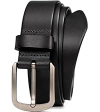 WOLFANT Thicken Full Grain Heavy Duty Casual Work Belts for Men,100% Italian Real Solid Leather