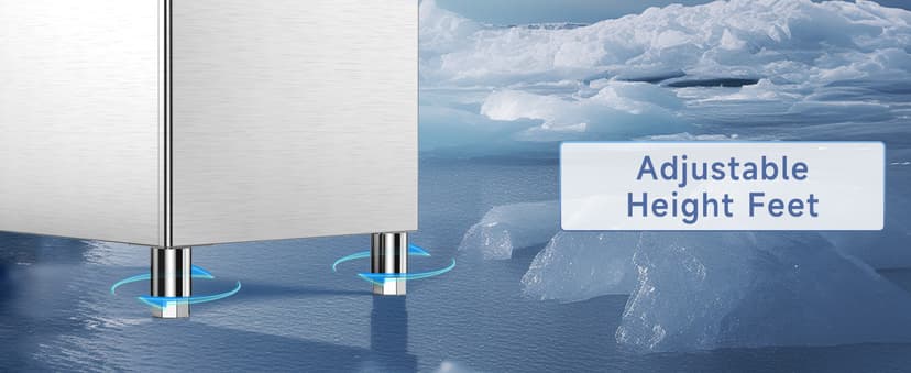 Commercial Ice Maker, 680Lbs/24H Industrial Ice Machine 580Lbs Large Storage Bin, 210 Ice Cubes in 5-15 Minutes, Auto-Cleaning Stainless Ice Maker, Ice Ready in 8-15mins, Cafe/Bar/Business