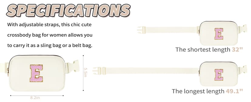 Birthday Gifts for 4 5 6 7 8 9 10 11 12 13 Year Old Girls,Graduation Gifts for Teens Kids Daughter Sister Her,Fanny Pack Crossbody Bag Belt Bag Cute Trendy Stuff | Cream,A