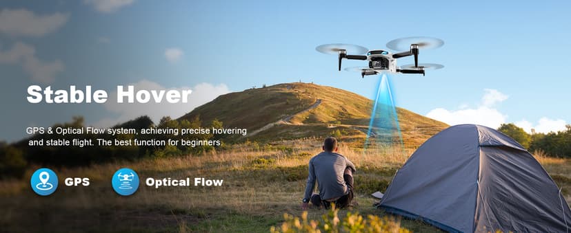 GPS Drone with Camera for Adults, 2K HD GPS Drones with Auto Return, Follow Me, Circle Fly, Waypoint Fly, Optical Flow, Brushless Motor, Foldable 5G Transmission FPV Quadcopter