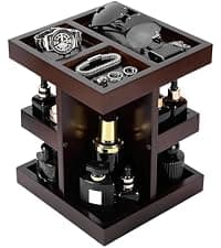 Wooden,Rotating,Perfume Organizer,Anniversary Idea for Husband,Mens Organizer,for Boyfriend,Brother,Dad Birthday Gift for Him EXIN DECHEN Cologne Organizer for Men,Cologne Stand,Birthday Gifts for Men B0F18ZM7JL