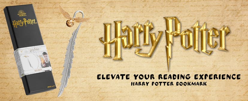 Harry Potter Metal Bookmark with Hanging Charm Golden Snitch Hogwarts Reading Gifts Book Lovers Gift Box (Golden Snitch)