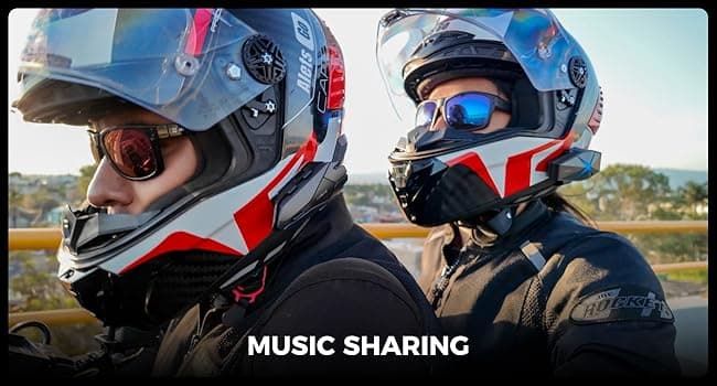 ASMAX S1 Motorcycle Bluetooth Headset with Smart Voice Control, Mesh Helmet Communication Systems, Noise Cancellation/Waterproof/FM Radio/FOTA Update, 8 Riders Intercom Fit for Snowmobile/Ski, 1 Pack