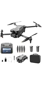 FPV Drone with Camera and VR Glasses, Brushless Motor Optical Flow Cool LED Lights Drones Dual Camera Switch RC Quadcopter 2 Batteries VR Drones for Beginners Adults X226 Drone