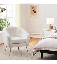 Yaheetech Flower Shape Velvet Vanity Chair, Modern Side Chair Armchair with Golden Metal Legs for Living Room/Dressing Room/Bedroom/Home Office/Kitchen, Gray