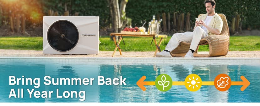 AQUASTRONG Inverter Swimming Pool Heat Pump,Pool Heater for Above Ground and Inground Pool Heating and Cooling Pool Heater, Smart WiFi Control Pools Up to, 26000 Gallons