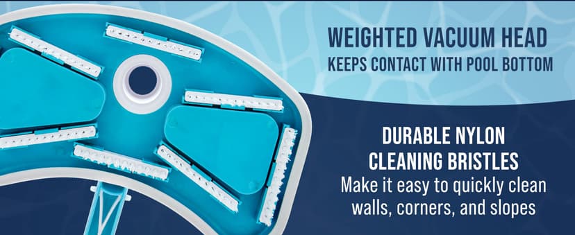 U.S. Pool Supply 12" Deluxe Weighted Butterfly Pool Vacuum Head, Swivel Hose Connection, Pole Handle, Protection Bumper - Clean Debris Above Ground & In-Ground Swimming Pools, Spas – Vinyl Liner Safe