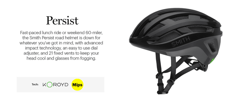 Smith Persist Cycling Helmet – Adult Road Bike Helmet with MIPS Technology + Zonal Koroyd Coverage – Lightweight Impact Protection for Men & Women