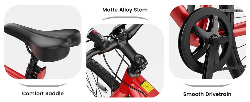 MOONCOOL Hybrid Bike for Men, 700C Aluminum 29LBS Ultra-Light 8-Speed Commuter Bike, 350lb Capacity, 29" Adult Urban Bicycle, Dual Disc Brakes, for Tall Men&Women, 85% Pre-Assembled