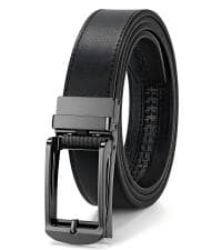 BOSTANTEN Mens Belt Leather Ratchet Belt For Men Dress and Casual with Adjustable Buckle, Trim to Fit