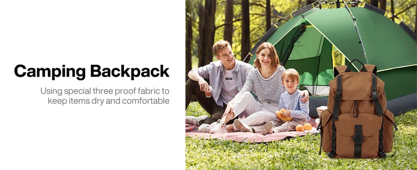 mixi Travel Backpack for Women Men, 18 Inch Carry On Laptop Backpack Flight Approved fits 16'' Laptop, Lightweight Waterproof Hiking Backpack Travel Outdoor Business Casual Daypack, Brown