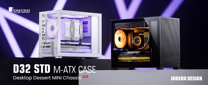 JONSBO D32 STD Micro-ATX PC Case,High Compatibility Mini Desktop Case, Support MATX Back-Connect/BTF MB,365mm GPU/240AIO/163mm Air Cooler, ATX/SFX-L/SFX PSU, USB3.2 PC Gaming,Black