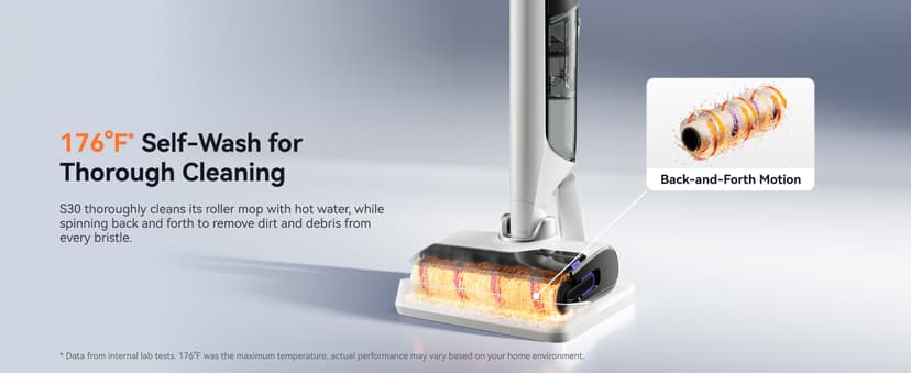 NARWAL S30 Wet Dry Vacuum Cleaner with 20000Pa Suction, 176°F Self-Cleaning, Heated Drying, Disposable Waste Bag, Tangle-Free, Cordless Vacuum Mop for Hard Floors & Edge Cleaning, Easy to Use