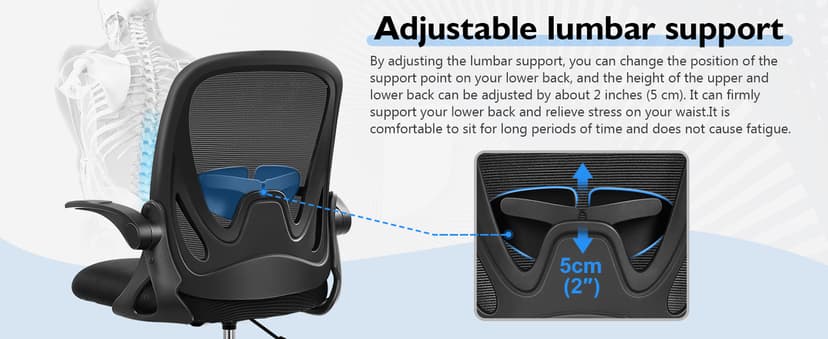 Primy Drafting Chair Tall Office Chair with Flip-up Armrests Executive Ergonomic Computer Standing Desk Chair with Lumbar Support and Adjustable Footrest Ring (Black)