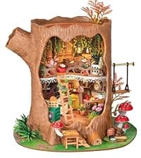 Rolife DIY Miniature House Kit Greenhouse, Tiny House Kit for Adults to Build, Mini House Making Kit with Furniture, Halloween/Christmas Decorations/Gifts for Family and Friends (Cathy's Greenhouse)