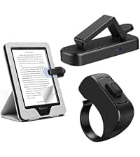 Clicker Page Turner for Kindle Accessories for Camera Video Record&Shutter Selfie with Storage Bag, Fits Thick Cases (Green) Page Turner Ring for Kindle,Remote Control for iPhone iPad Tablets eReaders B0FJXPC91M