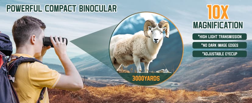 BEBANG Binoculars for Adults 10x42 High Powered Waterproof Binoculars for Bird Watching, Hunting, Travel, Stargazing, Sports, Wildlife, Bright and Clear Range of View