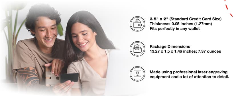 I Love You Card for Wallet – Surprise Gift for Him or Her - Voted Best Love Gift for Men or Women - Engraved, Durable, and Stays in Their Wallet Forever - Black Envelope Included