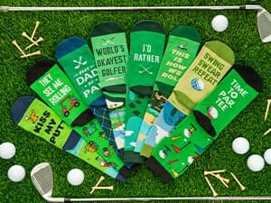 Lavley Funny Golf Socks - Fun gift for golfers - Unisex one size fits most - Great for birthdays or stocking stuffers