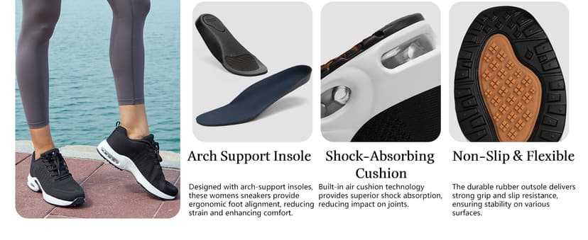 Mishansha Womens Sneakers Air Cushion Running Tennis Shoes Women Lightweight Arch Support Walking Shoes