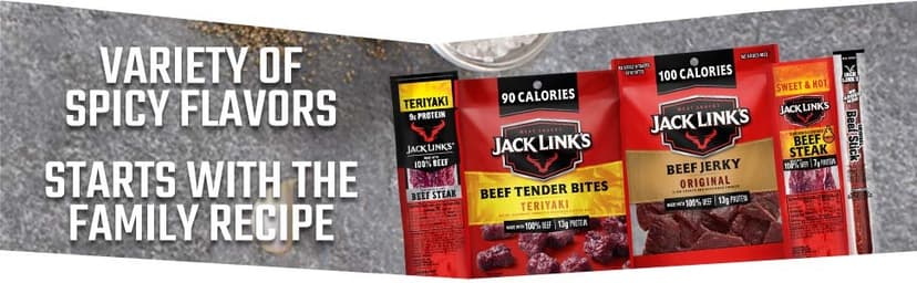 Jack Link's Beef Jerky Gift Basket Variety Pack - Includes Jerky, Meat Sticks, and Beef Steaks, Great Gift for Men, Perfect Hunting Trip Snacks, 15-Piece Assorted Meat Snack Pack