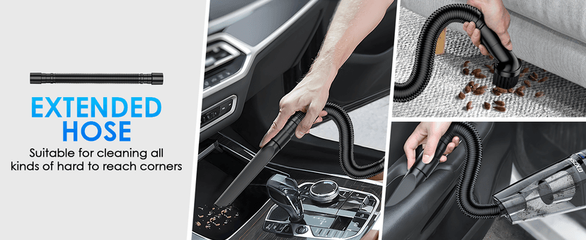 Handheld Vacuum Cordless, 15000PA Strong Suction Hand Held Car Vacuum Cleaner Rechargeable, Portable Hand Vacuum with Multi-Nozzles & Washable Filter for Home Office, Car, Pets