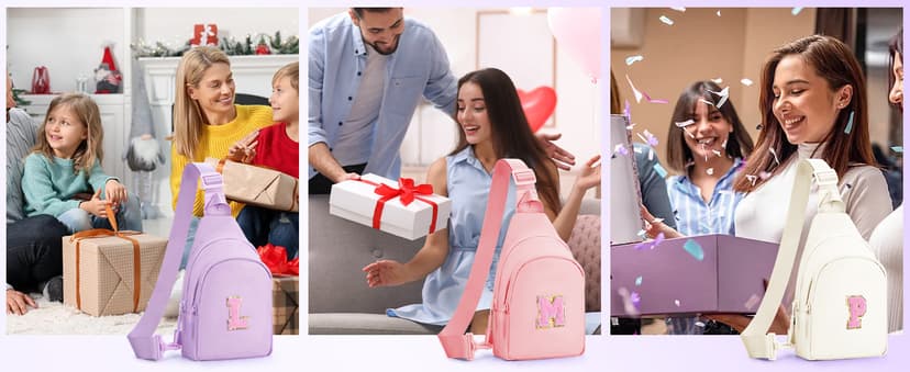 Birthday Gift for Girl Toddler,Sling Bag Fanny Pack Trendy Stuff,Personalized Gifts for 3 4 5 6 7 8 9 10 11 12 13 Year Old Gifts for Teen Girls Kids,Crossbody Initial Bag Purse Blue,A B0FQC9SWK4