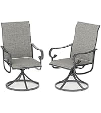 Patio Chairs Set of 4, Outdoor Dining Chairs Stackable for All Weather, Breathable Metal Modern Outside Furniture Chair for Pool Side, Garden, Backyard Deck, Brown