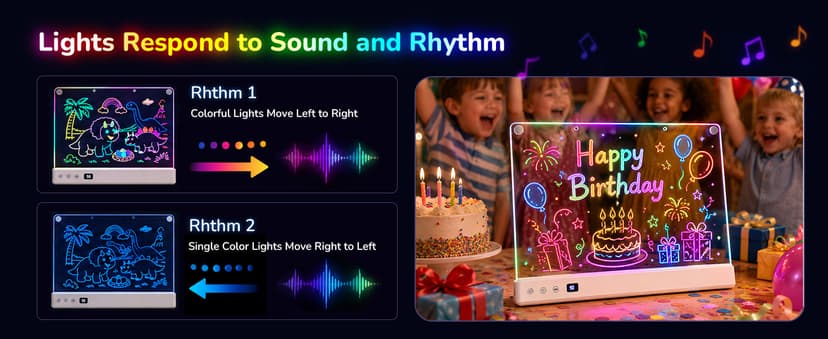 Aullsaty 16.5-Inch LED Drawing Board for Kids, Rechargeable Light Up Dry Erase Board with 16 Light Effects, 7 Markers and Tracing Kit, Birthday or Christmas Gift for Boys and Girls Ages 3-12 B0H7HFPLFM