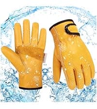 SLARMOR Mens Winter Leather Work Gloves, Warm Thinsulate Lining for Cold Weather Work, Thermal Insulated Work Gloves with Leather Palm,100 gram Insulation-L