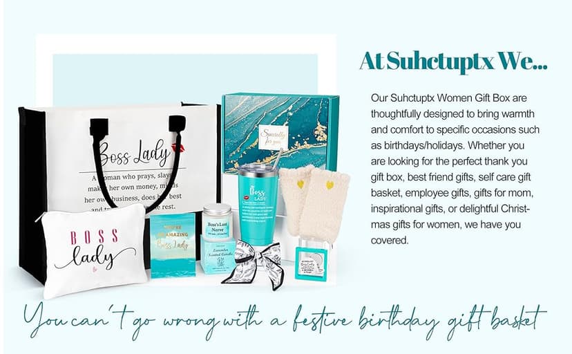 Boss Lady Gifts for Women, Bosses Day Gifts for Women, Best Boss Christmas Gift with Canvas Tote Bag, Funny Cool Box for Bosses Female, Office Leader Appreciation Gift for Birthday Boss's Day