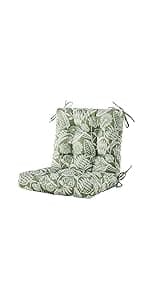 BLISSWALK Outdoor Adirondack Chair Cushions, Set of 2 Solid,Tufted Thick Seat & Round High Back Wicker Chair Cushions for Patio Furniture,48"x21"x4",Invisible Green