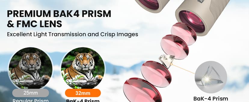 8x42 HD Binoculars for Adults High Powered with Phone Adapter and Tripod, Super Bright BAK4 Prism Waterproof Binoculars for Bird Watching Hunting Hiking Safari Travel Sports
