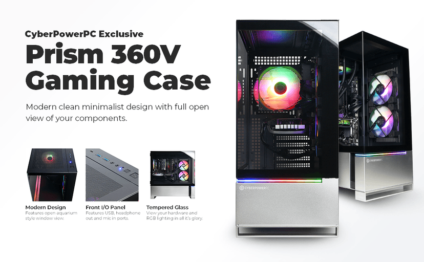 CyberPowerPC Gamer Master Gaming PC, AMD Ryzen 5 5500 3.6GHz, Radeon RX 6400 4GB, 16GB DDR4, 500GB PCIe Gen4 SSD, WiFi Ready & Windows 11 Home (GMA3100A)