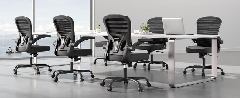 Office Chair, Ergonomic Desk Chairs 330LBS Capacity High Back Mesh Computer Chair with Flip-up Armrests, Comfy Work Chair with Adjustable Lumbar Support, Rolling Chair