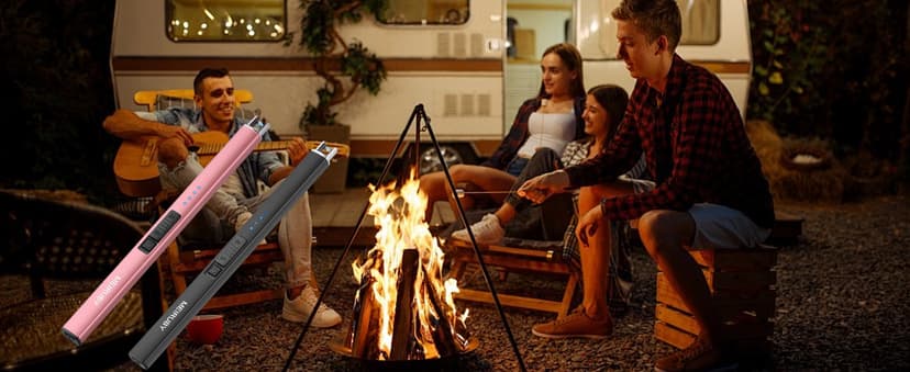 MEIRUBY Electric Candle Lighter, Christmas Stocking Stuffers Gifts for Women Mom Men Wife Sister, USB Arc Rechargeable Windproof Long Lighter for Candle BBQ Housewarming Birthday Gifts Idals