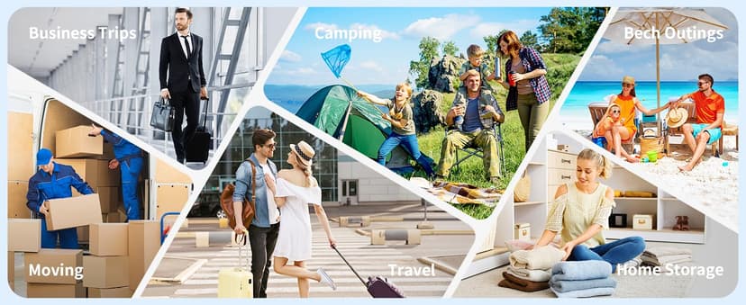 16 PCS Vacuum Seal Bags for Clothing with Electric Air Pump, Compression Space Saver, Vacuum Storage Bags for Luggage, Travel, Blankets, Pillows, Bedding and Moving, Hand Pump Included