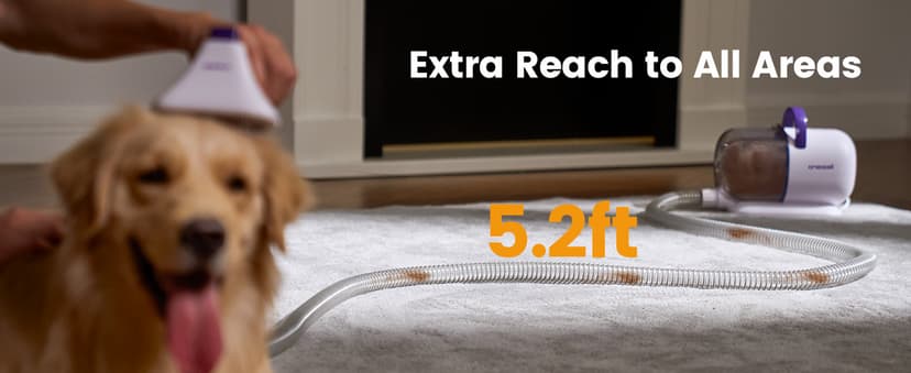 oneisall Dog Grooming Vacuum Kits: 15000Pa Shedding Brush with Grooming Tools, 3 Suction Low Noise, Pet Grooming Vacuum for Thick and Undercoat, 1.5L Dust Cup Dog Hair Vacuum, Home Cleaning, LM5