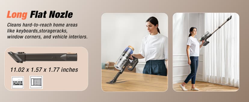 Cordless Vacuum Cleaner, 580W 48KPA 70 Mins Vacuum Cleaners for Home, Self-Standing Stick Vacuum with Touch Screen, Wall Mount Charge, Ultra High-Power Brush for Pet Hair/Plush Carpet/All Floor