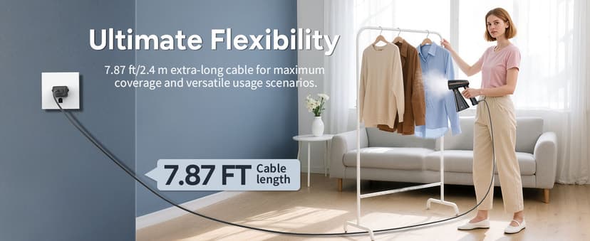 IRONDAY Steamer for Clothes, 1200W Portable Handheld Garment Steamer&Iron 2-in-1 with Fast Heat-up, Auto-Off, 350ml Water Tank, Powerful Foldable Handle Clothes Steamer Compact Size for Travel Home