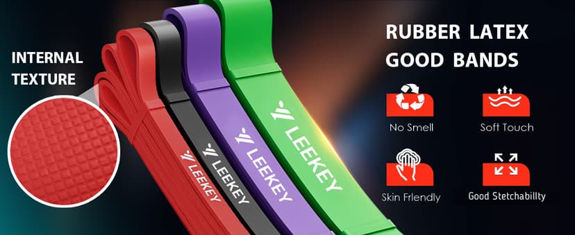 LEEKEY Resistance Bands, Exercise Bands with Handles,Pull Up Assist Bands - Band Set with Door Anchor - Bands for Working Out,Band for Men and Women Fitness Training,Home Workouts