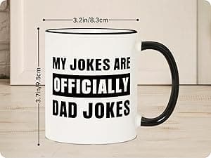 Aurahouse New Dad Gifts First Time, Officially Dad Jokes Mug, Pregnancy Announcement for Husband Funny, Daddy to Be Gifts for 1st Time Dads Birthday Baby Shower Fathers Day, Expecting Father Gift