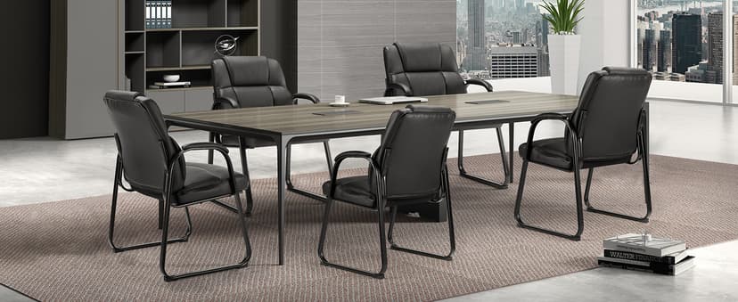 Sweetcrispy Waiting Room Guest Chair, Stationary Office Reception Chairs No Wheel, Comfy Padded Arms and Seld Base, for Conference Room Lobby Home Computer Desk Bedroom Elderly, Deep Black